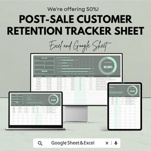 Post-Sale Customer Retention Tracker Sheet - Excel & Google Sheet | Track Customer Engagement and Retention with Automated Metrics