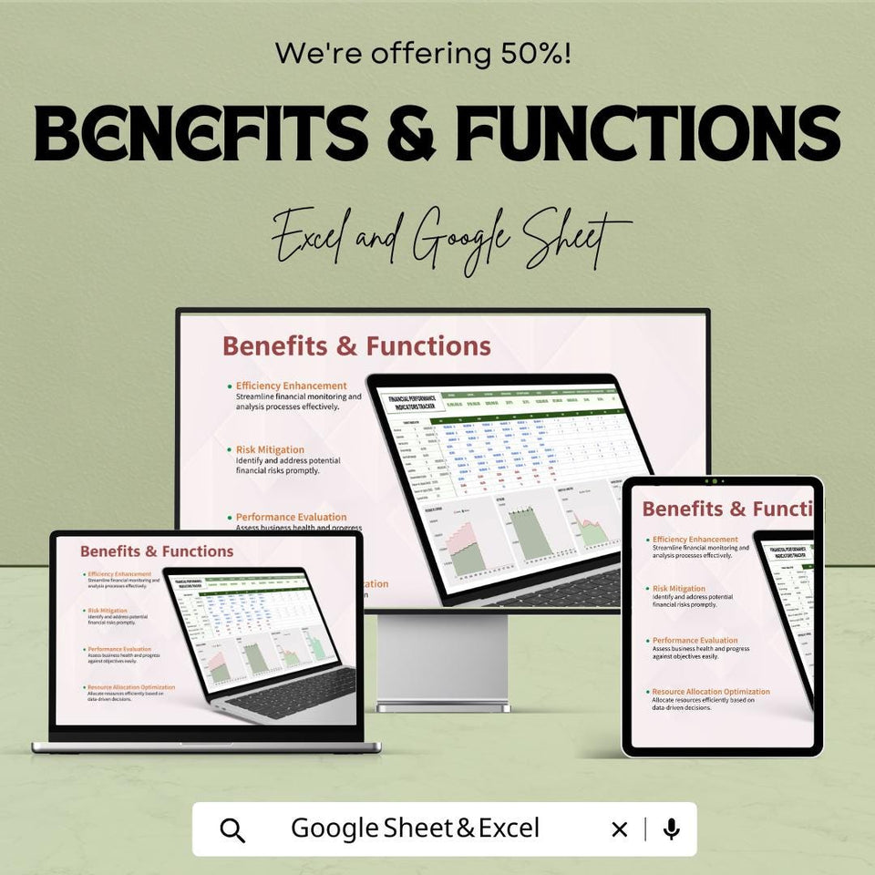 Financial Performance Indicators (FPI) Tracker Sheet | Excel & Google Sheets Template | Track Financial KPIs | Business Analytics Tool |