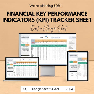 Financial Key Performance Indicators (KPI) Tracker Sheet | Excel & Google Sheets Template | Track Business Performance  |