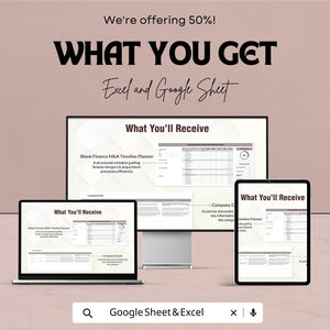 Finance Mergers and Acquisitions Timeline Planner Sheet | Excel & Google Sheets Template for Efficient Project Planning