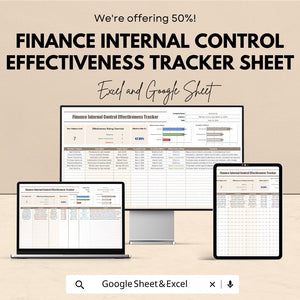 Finance Internal Control Effectiveness Tracker Sheet | Excel & Google Sheets Template | Track Control Effectiveness | Internal Audit Tool |