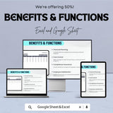 50% OFF - Employee Benefits Budget Sheet - Excel & Google Sheets | Manage Employee Benefits and Expenses | Benefits Tracking Template