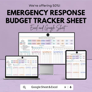 Emergency Response Budget Tracker Sheet | Excel & Google Sheet | Budget Management Tool for Emergencies | Expense Tracking |