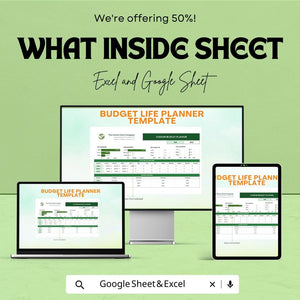 50% OFF - Custom Budget Planner Sheet - Excel & Google Sheets | Personalize Your Financial Plan | Monthly, Quarterly and Yearly Budgeting