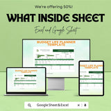 50% OFF - Custom Budget Planner Sheet - Excel & Google Sheets | Personalize Your Financial Plan | Monthly, Quarterly and Yearly Budgeting