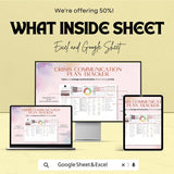 Crisis Communication Plan Tracker Sheet | Excel & Google Sheets Template | Crisis Management Tool | Business Planning | Communication |