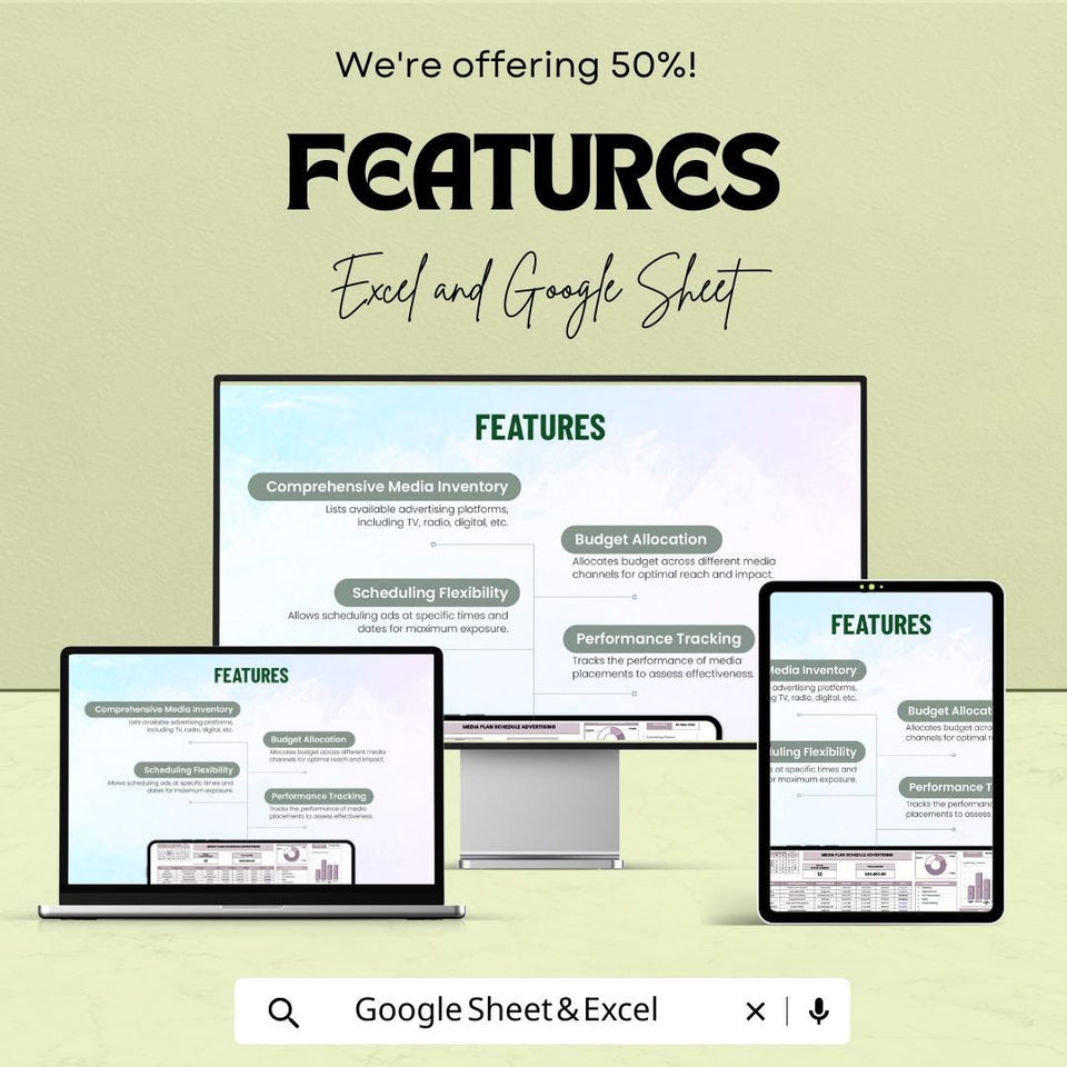 Campaign Timeline Gantt Chart Advertising Sheet | Media Plan Scheduling Template | Google Sheet & Excel Format