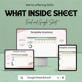Account Procedure Tracking Sheet | Excel & Google Sheet Template | Task and Budget Tracker | Expense Log | Progress Tracking | 50% OFF!
