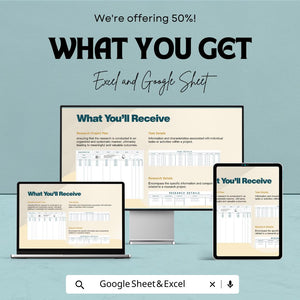 Research Project Plan Sheet | Google Sheets & Excel Template | Research Management | Project Planning Tool | Task Organizer |