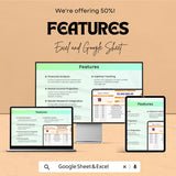 Real Estate Investment Property Sheet – Excel and Google Sheet Template – Property Management, Financial Analysis & Expense Tracking –