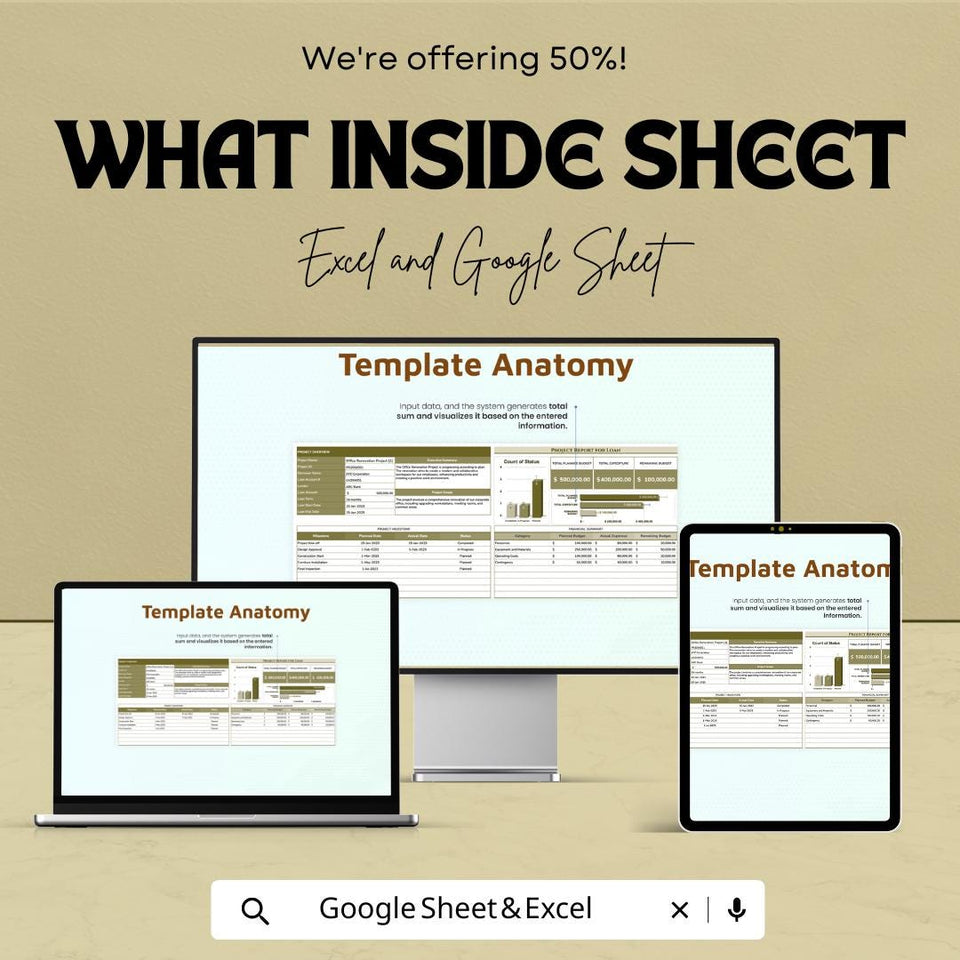 Project Report for Loan | Excel & Google Sheets | Budget, Financial Summary, Timeline | Loan Approval Tracking | Project Management Template