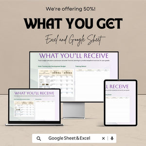 Hotel Training and Development Budget Sheet – Excel & Google Sheet Template – 2024 Training Budgeting for Hotels – Track Staff Training