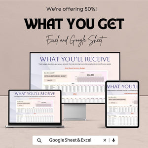 Hotel Guest Services Budget Sheet – Excel & Google Sheet Template – 2024 Financial Planning for Hotels – Track Services and Enhance Guest |