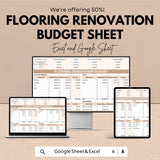 Flooring Renovation Budget Sheet | Excel & Google Sheet Template | Flooring Project Tracker | Home Improvement Budget Planner
