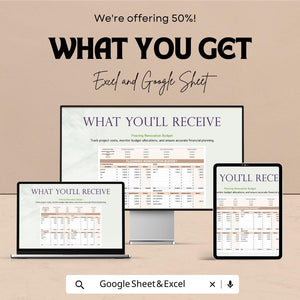 Flooring Renovation Budget Sheet | Excel & Google Sheet Template | Flooring Project Tracker | Home Improvement Budget Planner