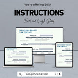 Engineering Project Plan Sheet | Excel & Google Sheets Template | Project Budgeting, Timeline Management, Task Assignment |