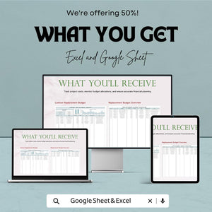 Cabinet Replacement Budget Sheet | Excel & Google Sheet Template | Kitchen Remodel Budget Tracker | Home Improvement Project Tool