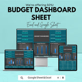 Budget Dashboard Sheet | Excel and Google Sheet Template | Financial Tracker | Budget Allocation & Expense Monitoring Tool