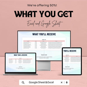 Sales Customer Appreciation Event ROI Calculator Sheet | Excel and Google Sheets Template | Event Cost, Revenue & ROI Tracker |