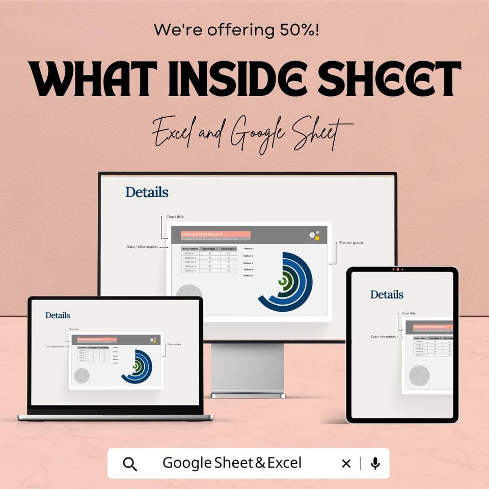 Radial Bar Chart Template for Excel & Google Sheets - Compare Data with Style