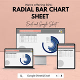 Radial Bar Chart Template for Excel & Google Sheets - Compare Data with Style