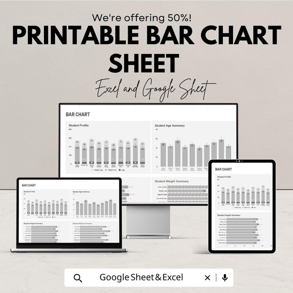 Printable Bar Chart Template for Excel & Google Sheets - Visualize Data with Ease