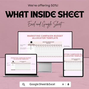 Marketing Campaign Budget Allocator Sheet | Excel and Google Sheets Template | Budget Allocation & ROI Optimization Tool