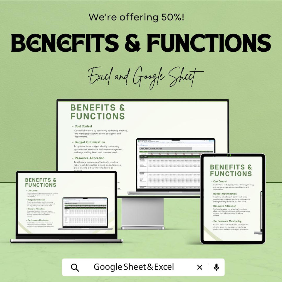 Labor Cost Budget Sheet | Excel and Google Sheets Template | Employee Labor Tracking & Cost Estimation Tool