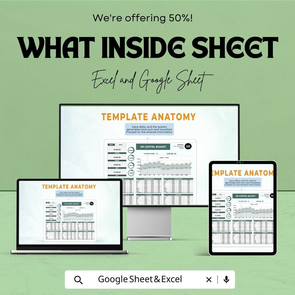 HR Capital Budget Sheet - Google Sheet Template for Workforce Planning & Financial Management | Strategic Planning, Expense Management