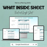 Housekeeping Budget Sheet Template | Excel and Google Sheets | Hotel Budget Management, Cleaning & Labor Costs, Expense Tracking