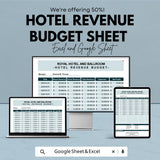 Hotel Revenue Budget Sheet – Excel & Google Sheets – Efficient Financial Planning for Hotels – 50% OFF