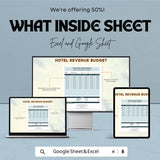 Hotel Revenue Budget Sheet – Excel & Google Sheets – Efficient Financial Planning for Hotels – 50% OFF