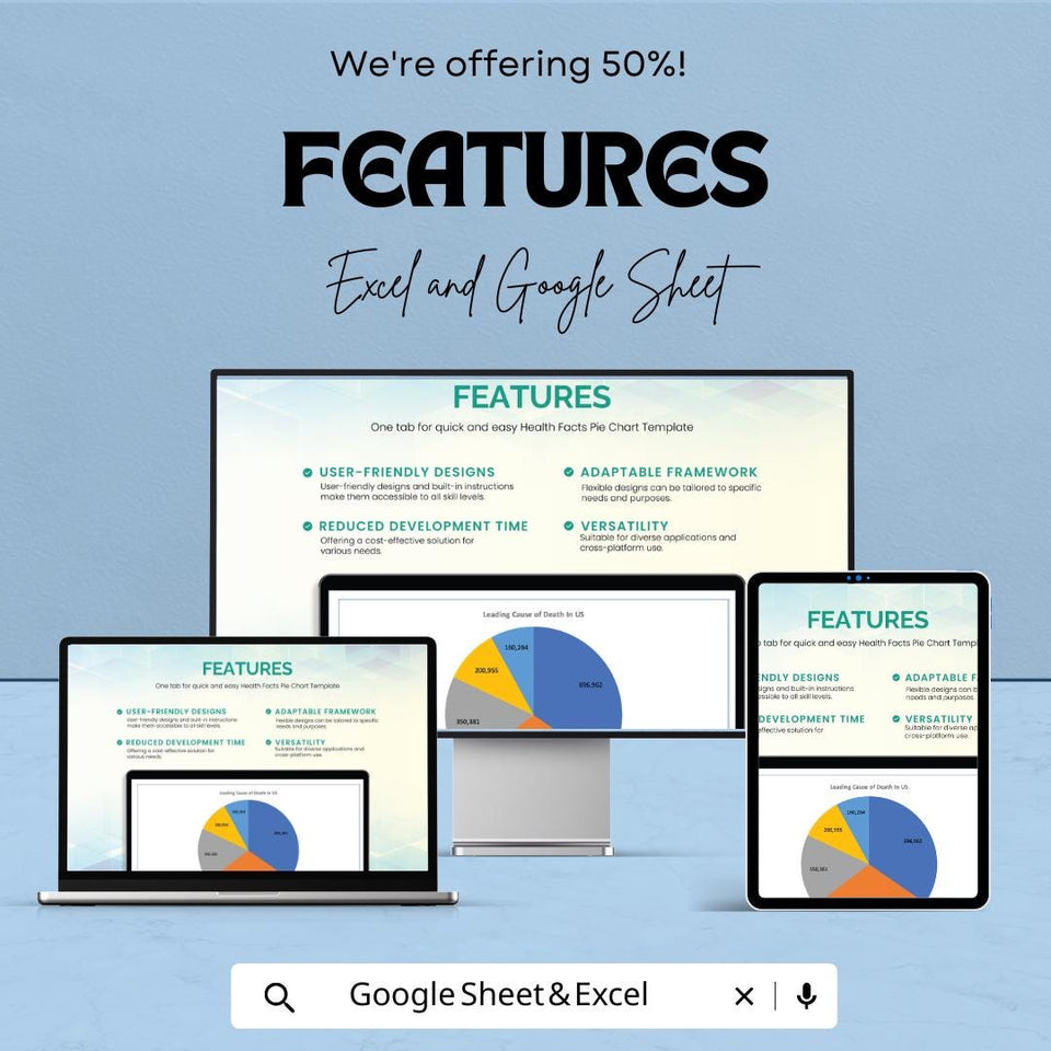 Health Facts Pie Chart Template for Excel & Google Sheets - Visualize Health Data with Ease