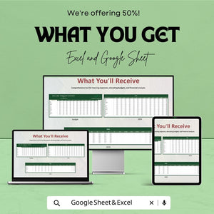 Finance Rolling Forecast Budget Sheet – Excel and Google Sheets – Plan & Track Your Finances with Ease – 50% OFF