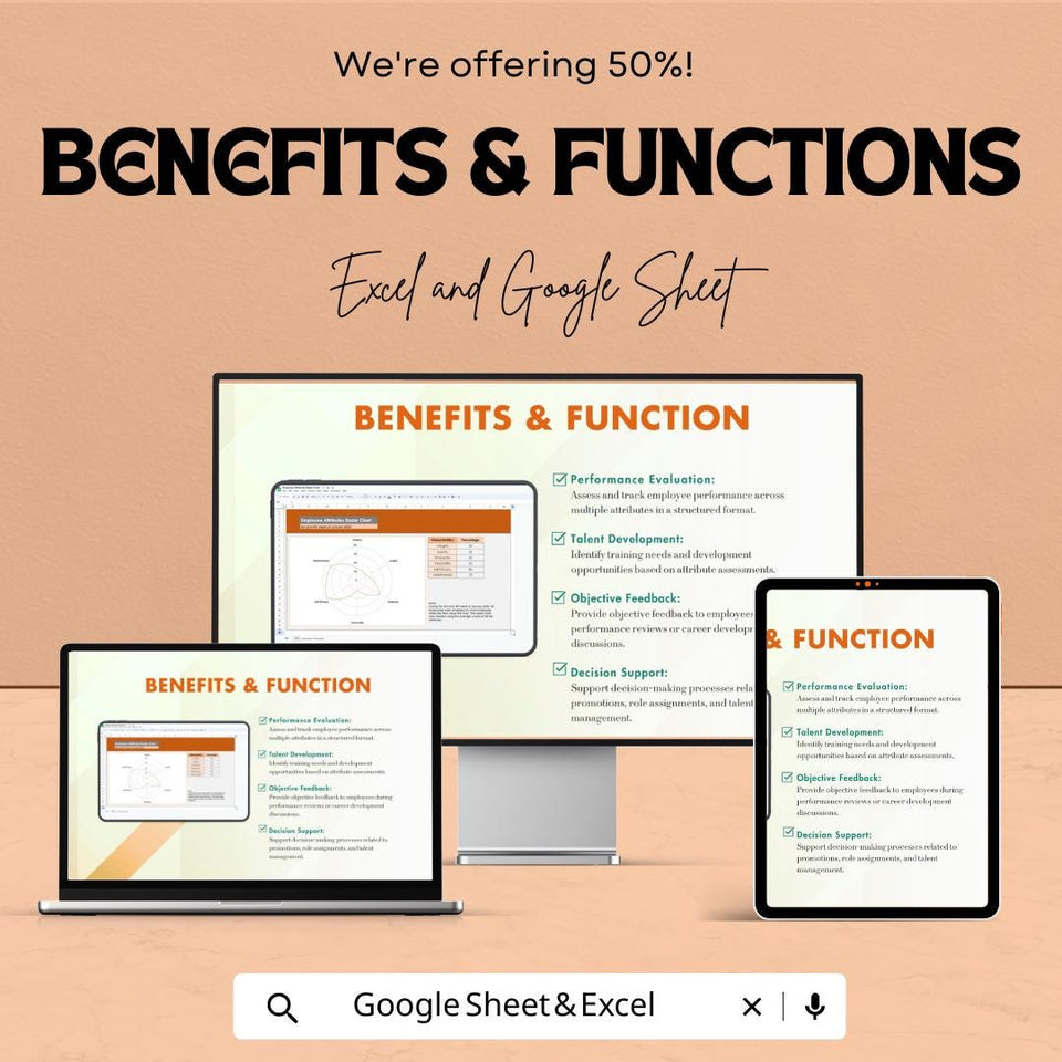Employee Attributes Radar Chart Template for Excel and Google Sheets - Visualize Employee Skills & Performance