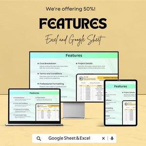 Construction Quotation Template for Excel & Google Sheets – 50% Off – Professional Project Estimation Tool