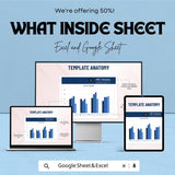 Sales Chart Sheet - Excel & Google Sheets Template for Visualizing Sales Performance and Data Analysis