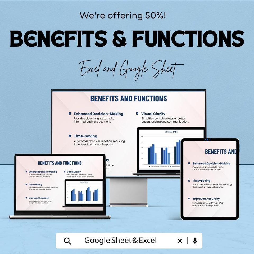 Sales Chart Sheet - Excel & Google Sheets Template for Visualizing Sales Performance and Data Analysis