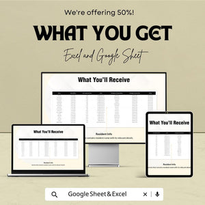 50% Off - Resident Sign Out Sheet for Excel & Google Sheets | Departure Tracker | Residential Management | Organize Resident Check-Outs