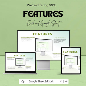 50% Off - Progress Report Card Sheet for Google Sheets | Student Grade Tracker | Quarterly Report Template | Academic Progress Overview