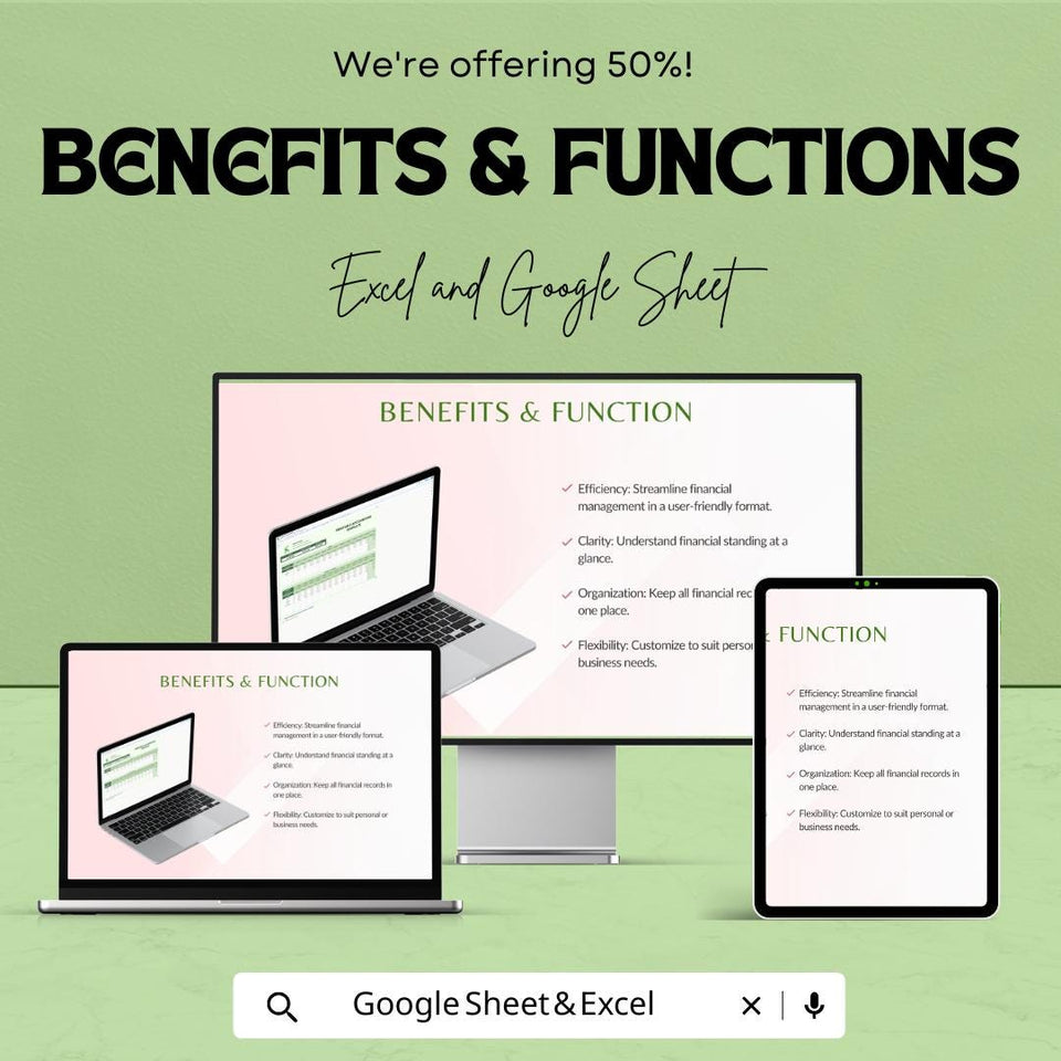 50% Off - Printable Accounting Sheet for Excel and Google Sheets | Monthly Financial Tracker | Income & Expense Template | Budget Planner |