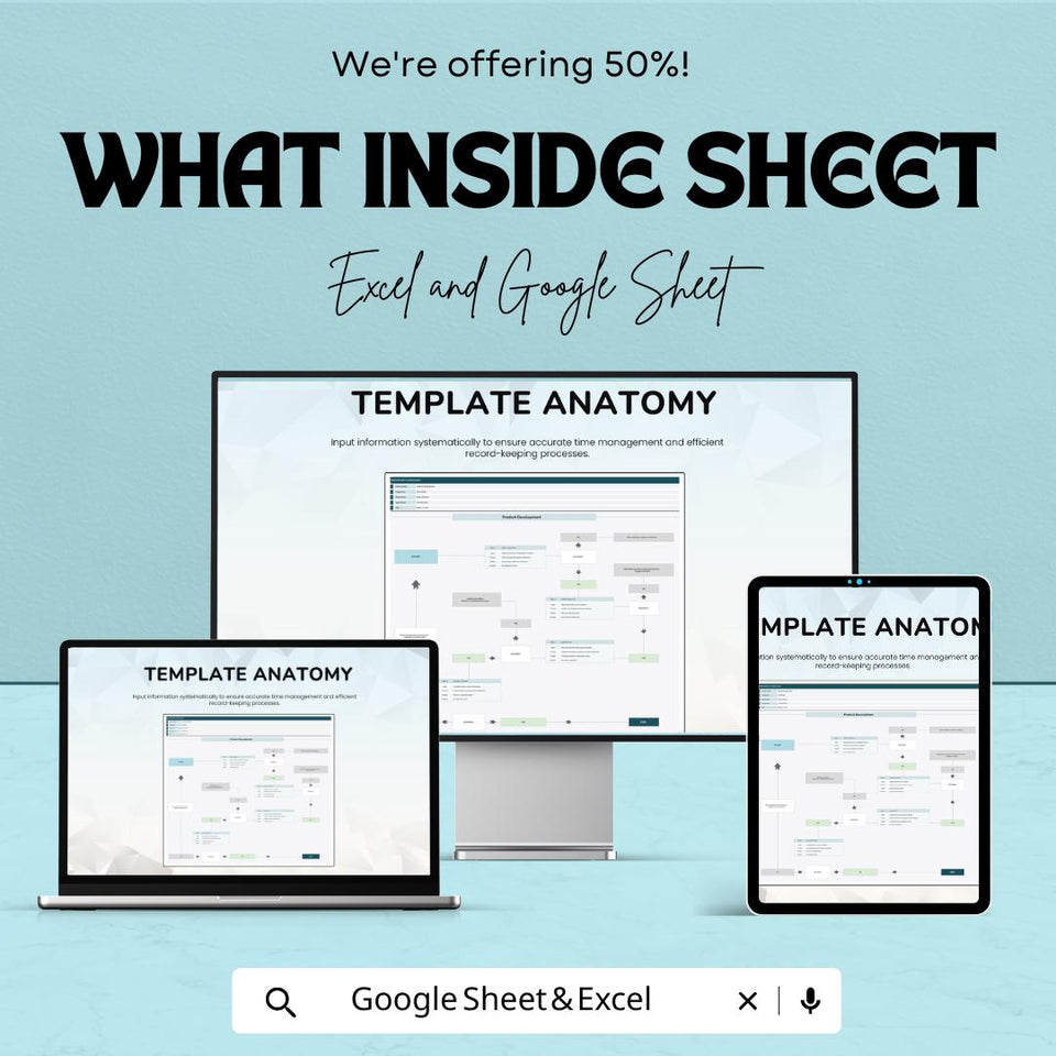 50% Off | Operation Flowchart Sheet Template for Process Mapping | Visualize & Optimize Operations | Excel and Google Sheets
