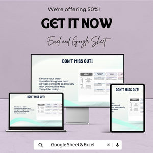 50% Off | Customizable Map Sheet Template for Goal Setting | Short, Mid, and Long-Term Planning | Excel & Google Sheets