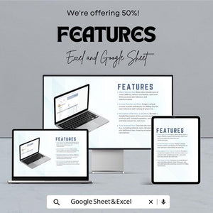 50% Off | Customizable Bill Sheet Template for Excel & Google Sheets | Invoice Template | Professional Bill Format for Business