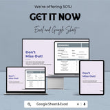 Design Bill Template - Excel & Google Sheets, Client Invoice, Creative Billing, Project Bill Tracker, Professional Design Billing Sheet,