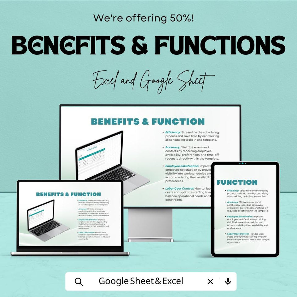 Work Schedule Sheet Template for Excel and Google Sheets | Employee Shift Planner & Work Allocation Tracker | Boost Workforce Efficiency |