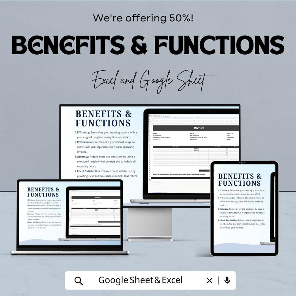 Invoice Example Sheet - Customizable Excel & Google Sheets Template for Billing, Easy to Edit, Professional Invoice Format