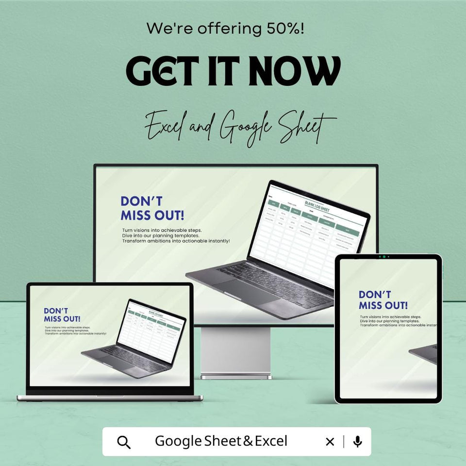 Blank Log Sheet Template | Excel and Google Sheet | Time Tracker for Meetings & Activities | Easy to Use | Instant Download