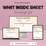 Minimalist Gantt Chart Template - Excel & Google Sheets - Project Management Schedule - Customizable Timeline - Task Tracker