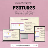 Minimalist Gantt Chart Template - Excel & Google Sheets - Project Management Schedule - Customizable Timeline - Task Tracker